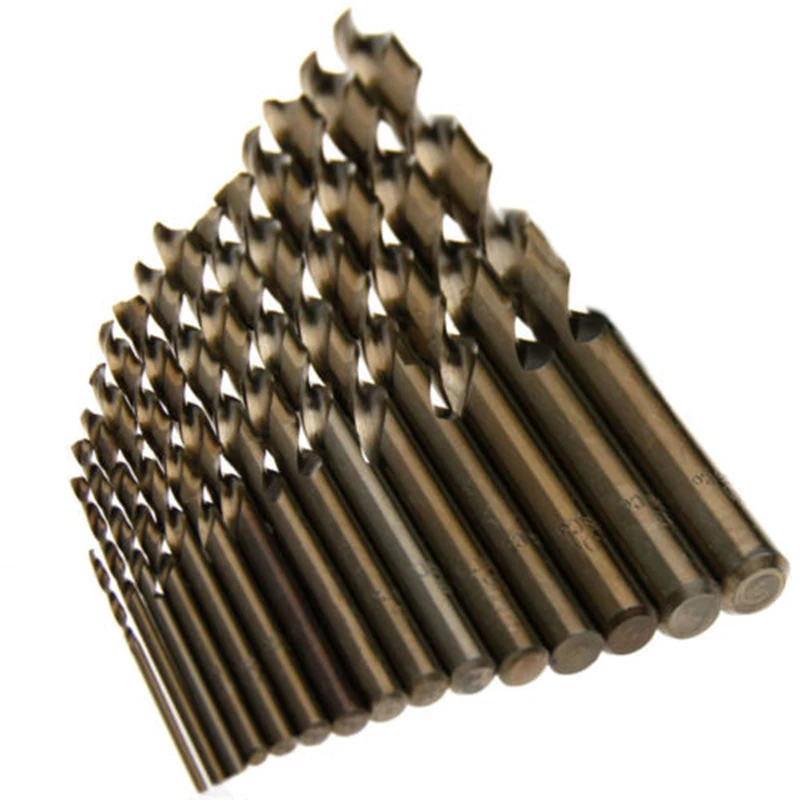 15pcs Set 1.5MM-10MM Cobalt High Speed Steel Twist Drill Hole M35 Stainless Tool The Whole Ground Metal Reamer Tools | Инструменты