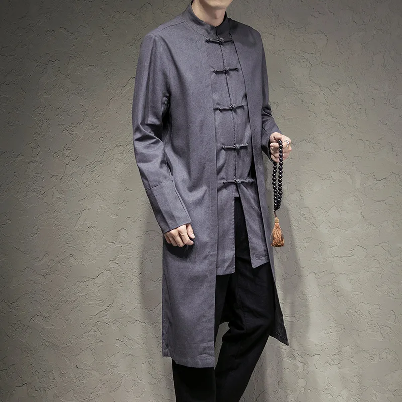 Кардиган мужской с длинным рукавом жакет в традиционном китайском стиле