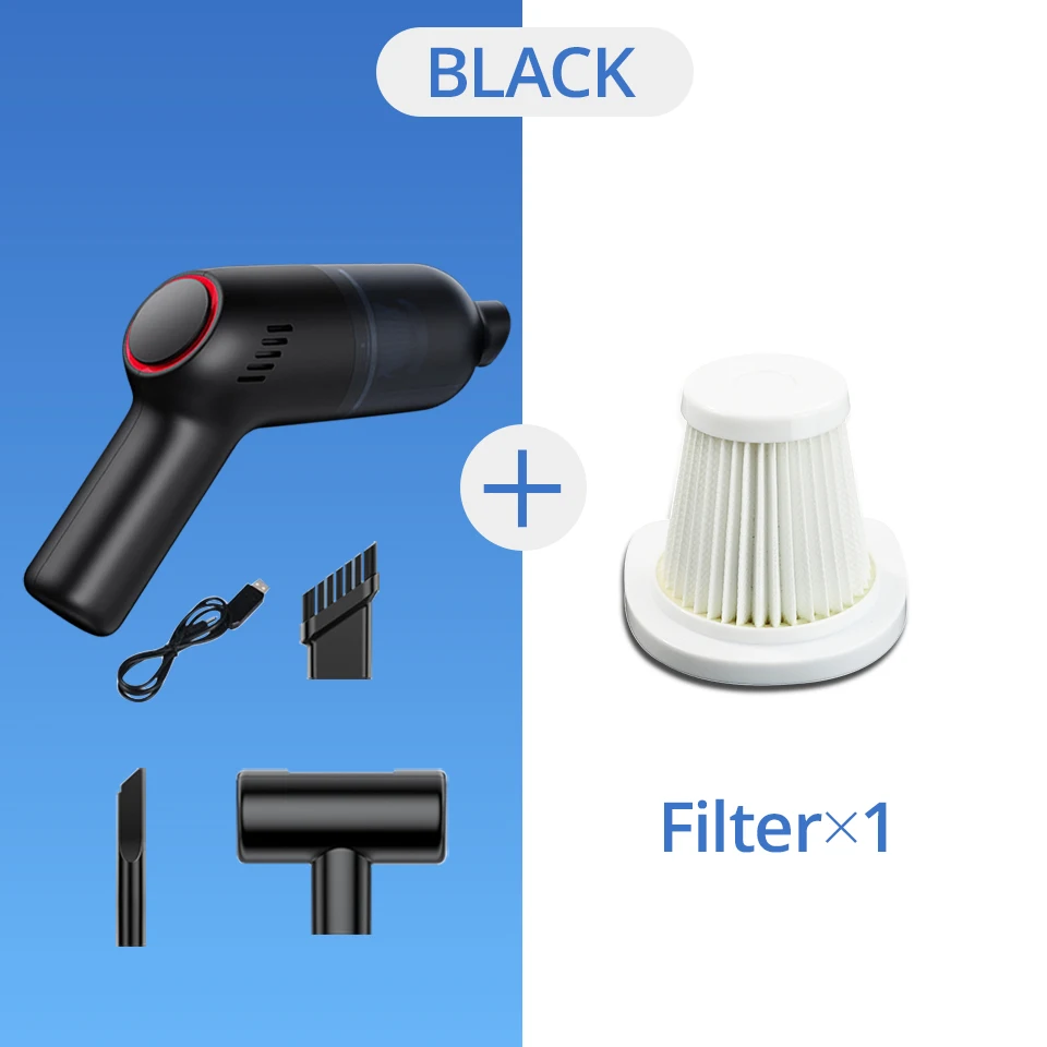 Компактный портативный ручной автомобильный пылесос E-ACE M17 9000 па высокомощный