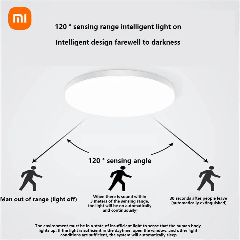 

Люстра XIAOMI потолочная Индукционная светодиодная, освещение для дома, крыльца, балкона, туалета