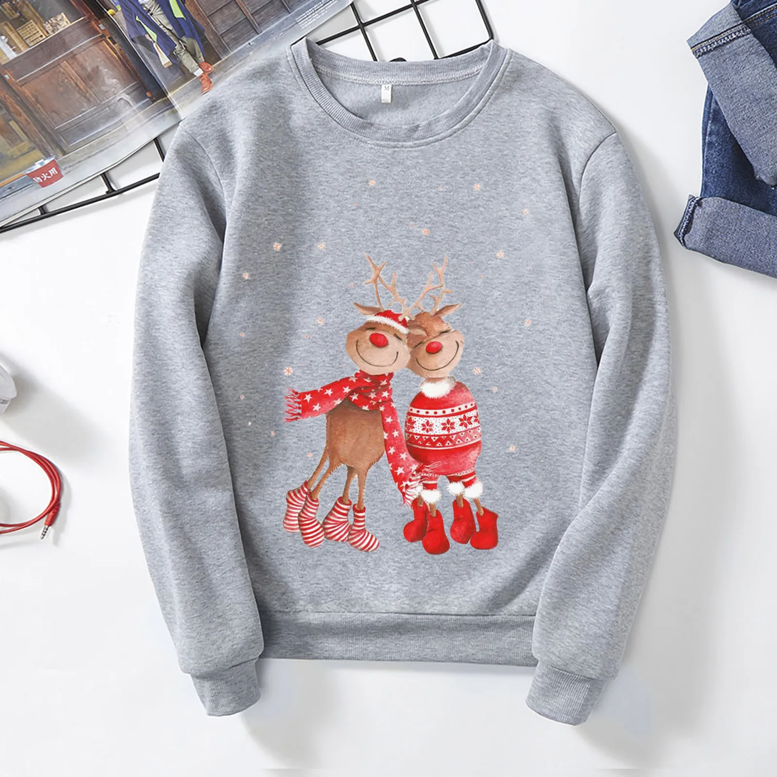 

Women's Light Sweatshirt Women Round Neck Long Sleeve Sweatshirt Christmas Print Pullover Casual Sweatshirt Hoodies Nurses Women