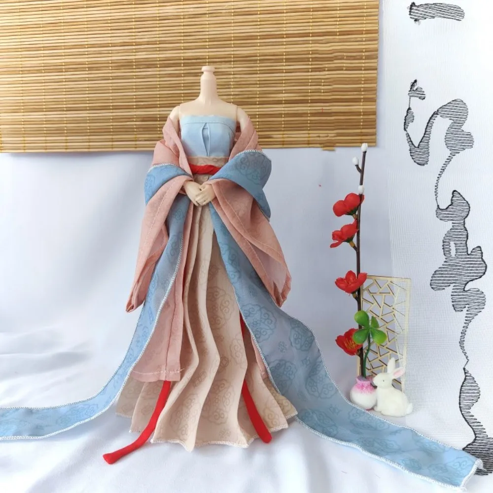 

Китайское длинное платье ханьфу в старинном масштабе 1/6, Женский традиционный костюм династии песни для 12-дюймовой экшн-фигурки 30 см BJD
