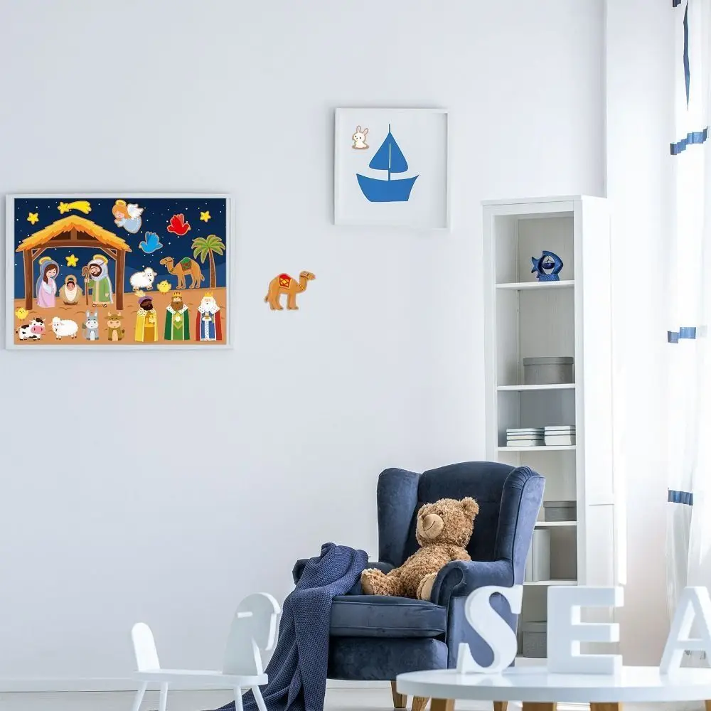 24 листа наклеек на Рождество забавные DIY Пазлы тему Рождества наклейки ремесла