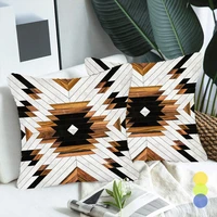 retro geometric back cushion decorative cover white vintage single side polyester summer throw pillow case for sofa chair car
