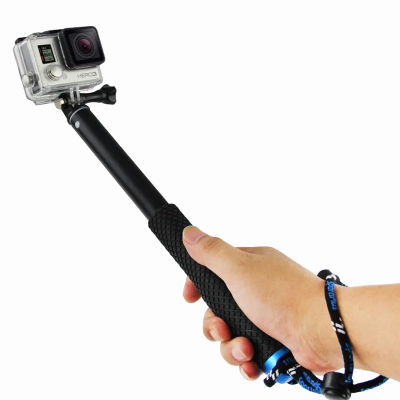 

48cm Aluminum Alloy Extendable Handheld Selfie Stick Telescoping Pole for GoPro Hero 9 8 7 6 5 4 3 OSMO Action Xiaoyi SJCAM Eken