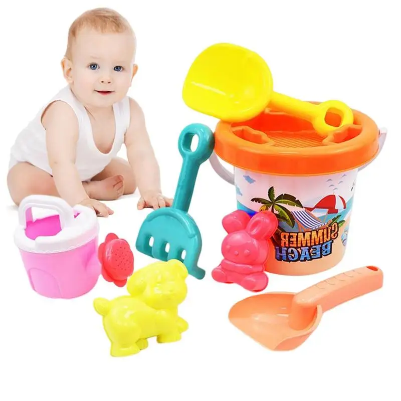 

Beach Sand Toys Set 8 Piece Sand Toys Including Sand Bucket Rake Shovel Animal Sand Molds Sandbox Toys For Boys Girls Toddlers