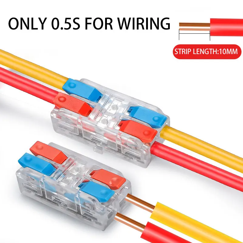 

2PCS High Quality 2 In 2 Out 3 In 3 Out Terminal BlockQuick Splitter Wire Connector Universal Wiring Cable Connector Conductor