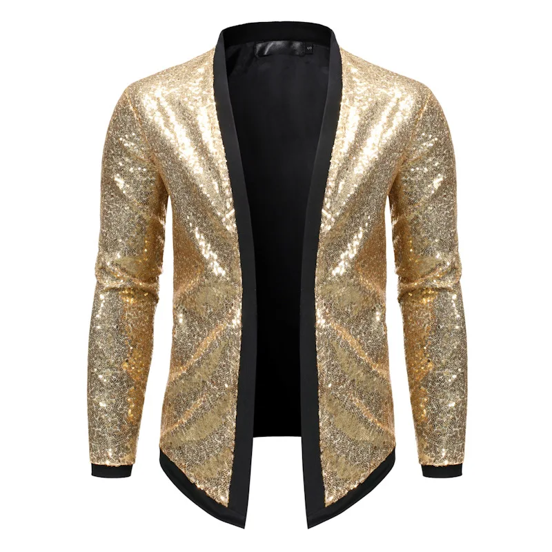 Men New Slim Fit Cardigan Mens Blazers Nightclub Party Dj St