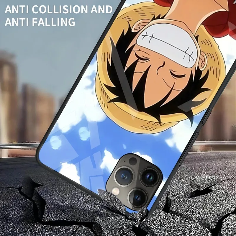Чехол для телефона из закаленного стекла в стиле аниме O-nes P-iece IPhone 15 14 Pro Max 13 12 Mini 11