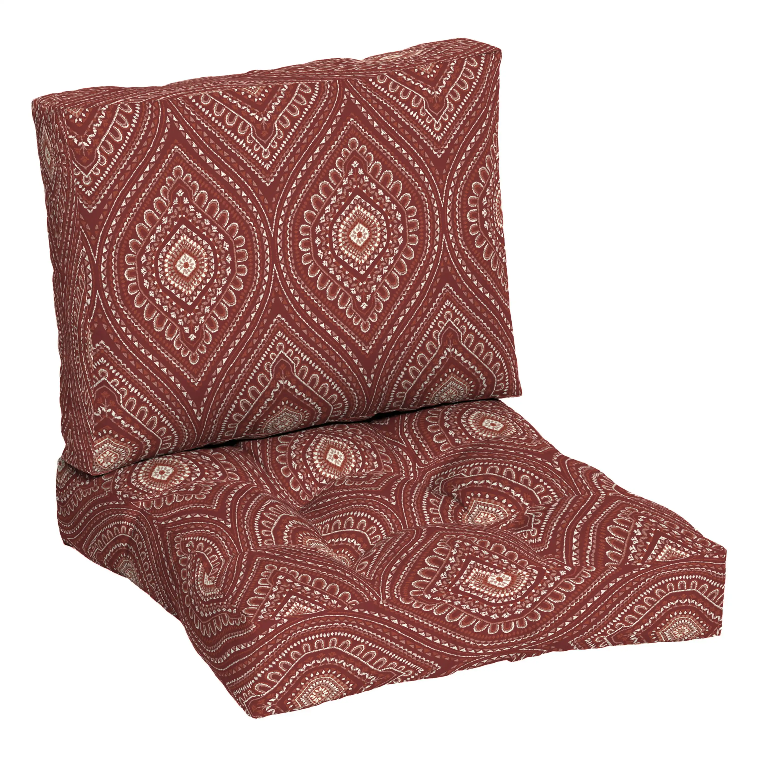 

Better Homes & Gardens 42" x 24" Red Medallion Rectangle Outdoor 2-Piece Deep Seat Cushion