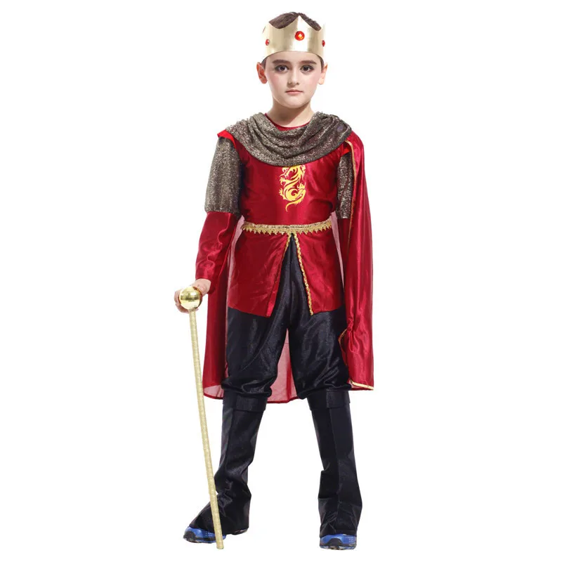 

Halloween Medieval Europe Kings Boy Cosplay Costume Purim Court Prince Emperor Child Uniform Book Week Kid Fancy Dress