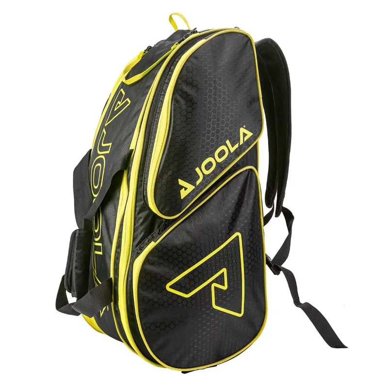 

JOOLA Tour Elite Pickleball Bag, Backpack, Duffle Bag for Pickleball and Racket Sports, Black/Yellow