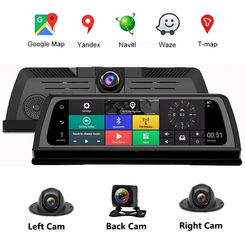 1080p Hd Rearview Mirror Android Dash Cam Auto Registrar