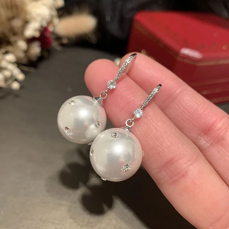 Высококачественные циркониевые свадебные серьги AAA жемчужные для невесты