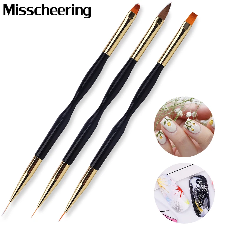 

3pcs/Set Nail Art Line Painting Pen 3D Tips Acrylic UV Gel Brushes Drawing Colorful Line Grid Design Nail Manicure Tools