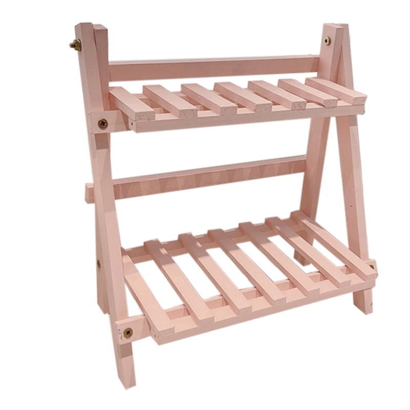 

Wooden Double Layer Kitchen Shelf Home Storage Organization Table Shelf Room Accessories Bathroom Spice Rack Holder Pink