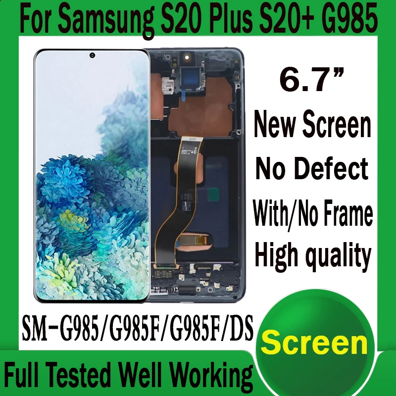

AMOLED S20 Plus G985 дисплей сенсорный экран дигитайзер в сборе для Samsung Galaxy S20 LCD G980 G980F S20 Ultra G988F Запасная часть