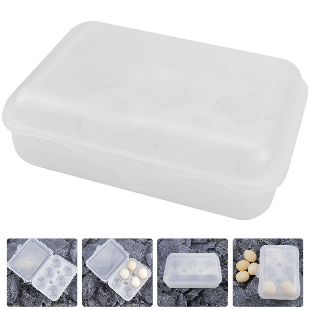 

Egg Box Holder Container Tray Household Transparent Storage Accessory Kitchen Portable Desktop Clear Reusable