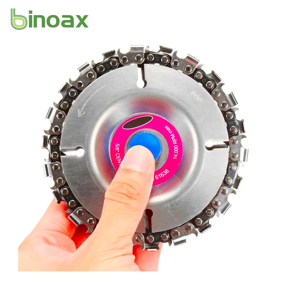 

Binoax 14/22 Tooth Grinder Chain Disc Wood Carving Tool 4/5 Inch For 100/125mm Angle Grinder