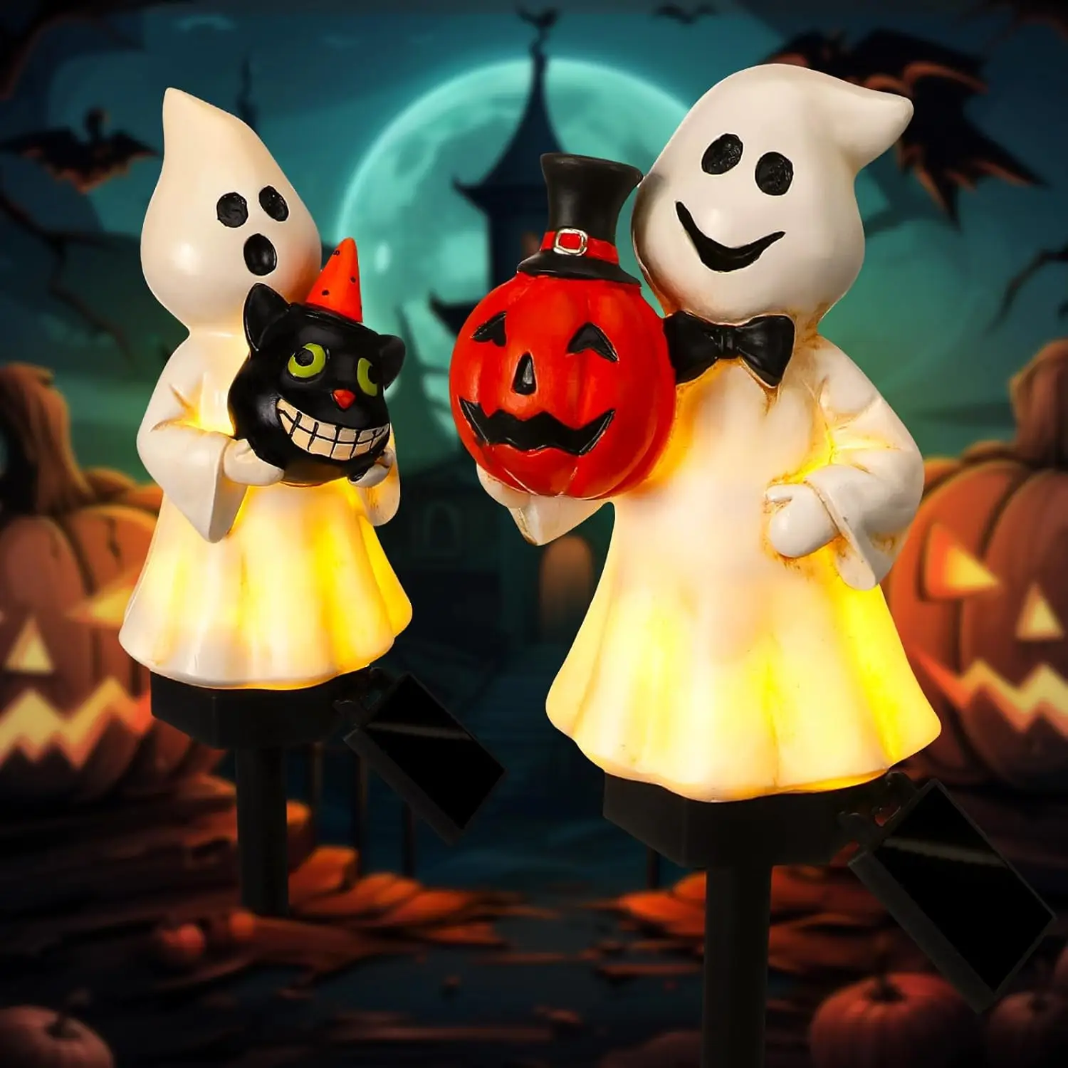 5 Упаковок На Солнечной Энергии Украшения Для Хэллоуина Наружное Освещение