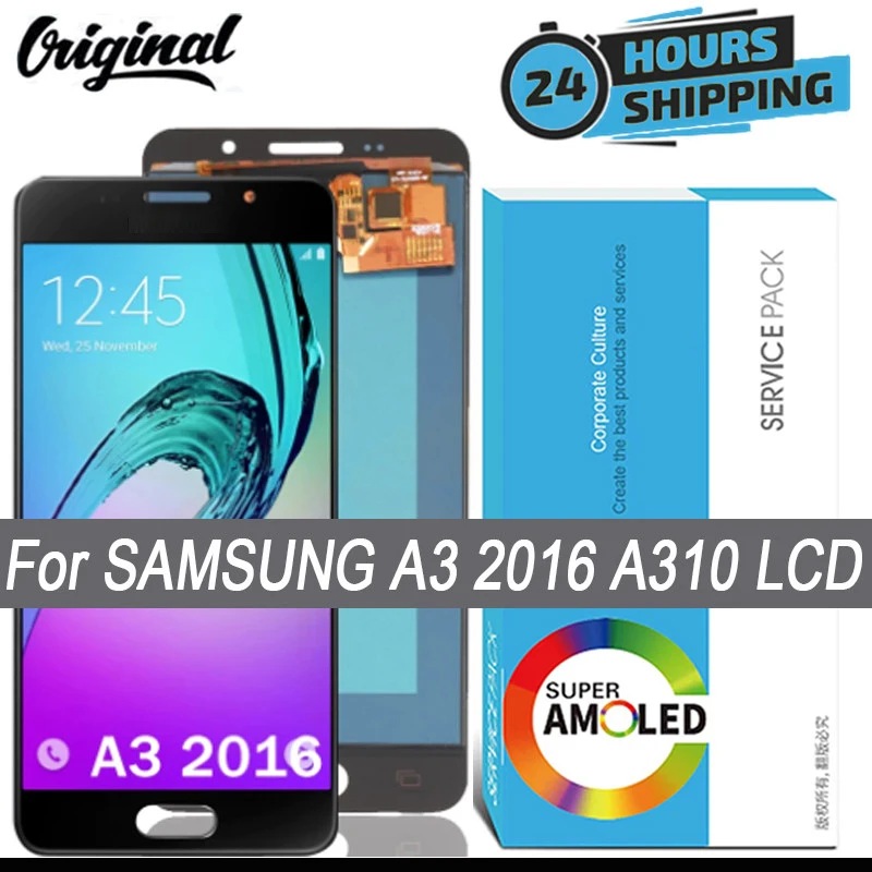 100% Оригинальный 4 7 ''Super AMOLED Замена для SAMSUNG Galaxy A3 2016 A310 A310F A3100 ЖК-дисплей