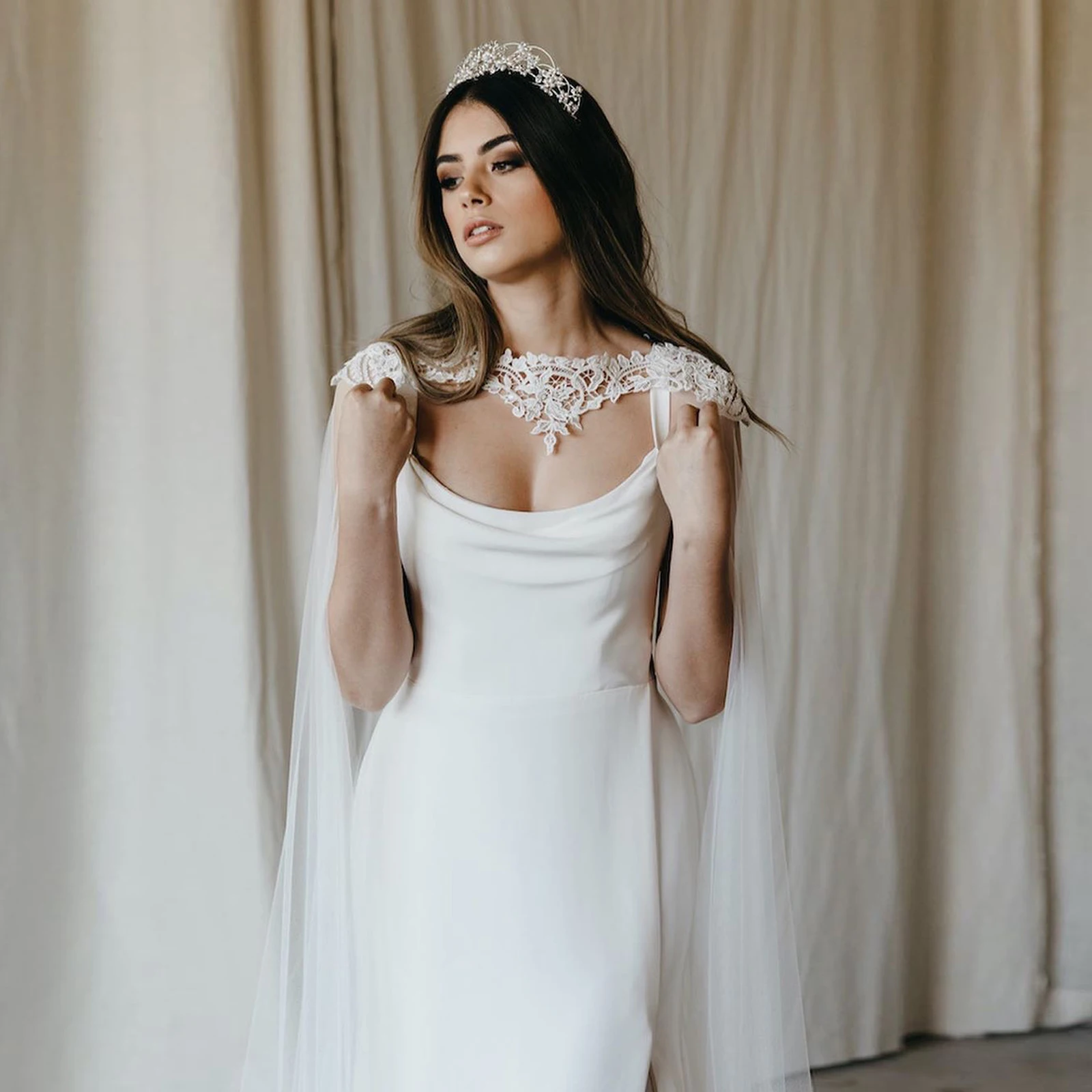 серії VG36 luksusowy welon ślubny katedralny naramiennik ślubne koronkowe bolerko akcesoria do sukni ślubnej na ramię