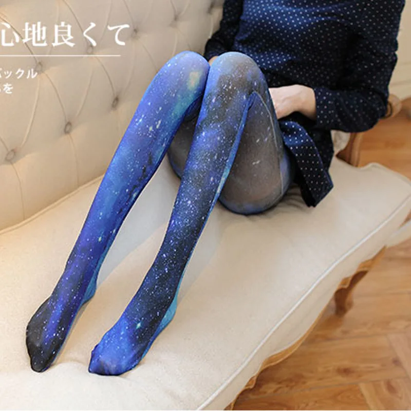 

Japanese 3D Print Leggings Stockings Pantyhose Tattoo Socks Female Lolita Cute Girl Tights Harajuku Starry Sky Anime Pantyhose