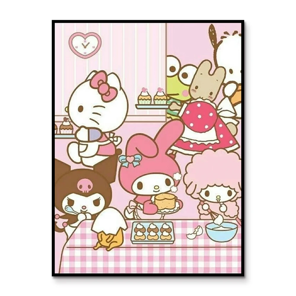MINISO Sanrio, Hello Kitty японское аниме милый мультяшный персонаж Kawaii настенные художественные плакаты домашний декор холст живопись фрески принты