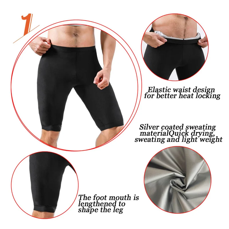 NINGMI Men Body Shaper Slimming Pants Man Sauna Pants Waist Trainer Suana Shaperwear Legging Pants Fittness Sweat Pants