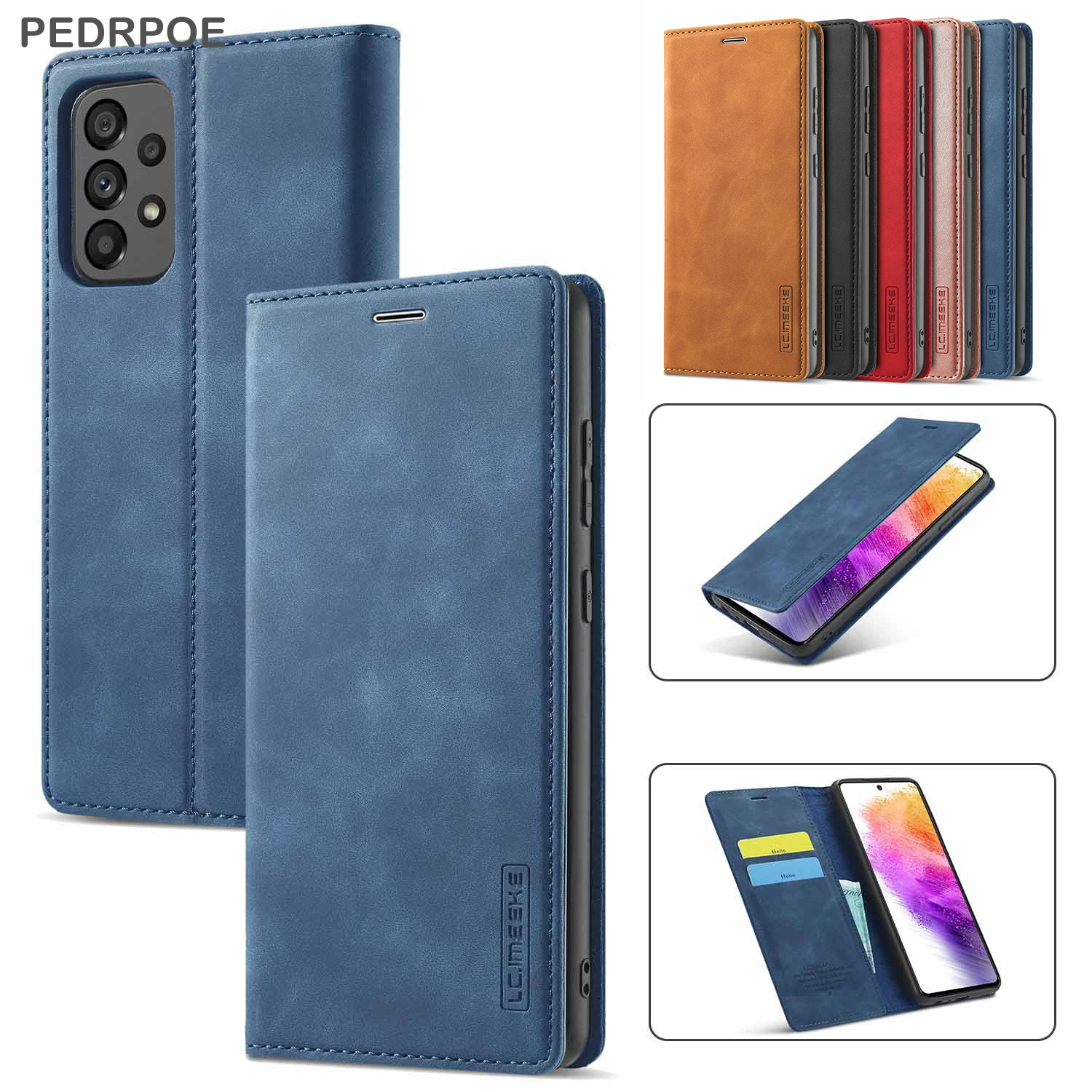 

Leather Flip Wallet Case For Samsung Galaxy A73 A72 A71 A53 A52 A51 A42 A41 A33 A32 A31 A22 A21S A13 A12 A11 M70s M40S M11 Cover