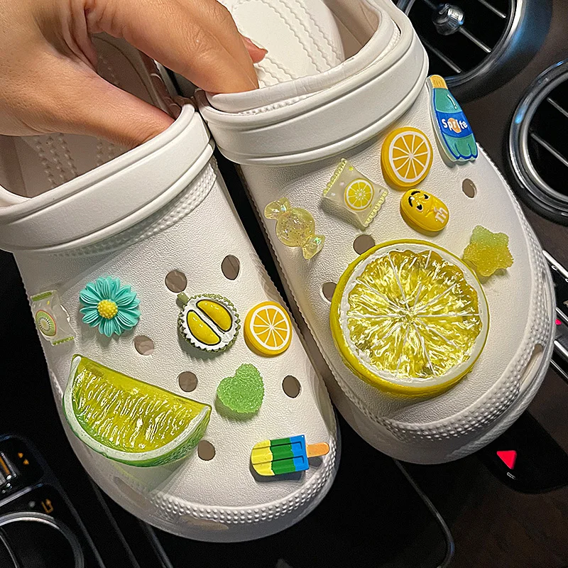 

Fresh Lemon Croc Charms Designer DIY Cute Shoes Party Decaration Accessories for Croc JIBS Clogs Kid Boy Women Girls Gifts