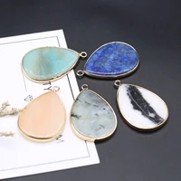natural aventurines pendant water drop shape natural flash labradorite pendant charms for making diy jewerly necklace 27x41mm