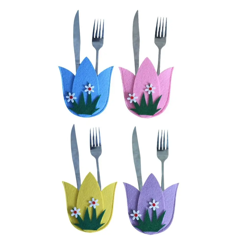 4 шт. подарки нетканый материал пасхальное яйцо сумка для столовых приборов