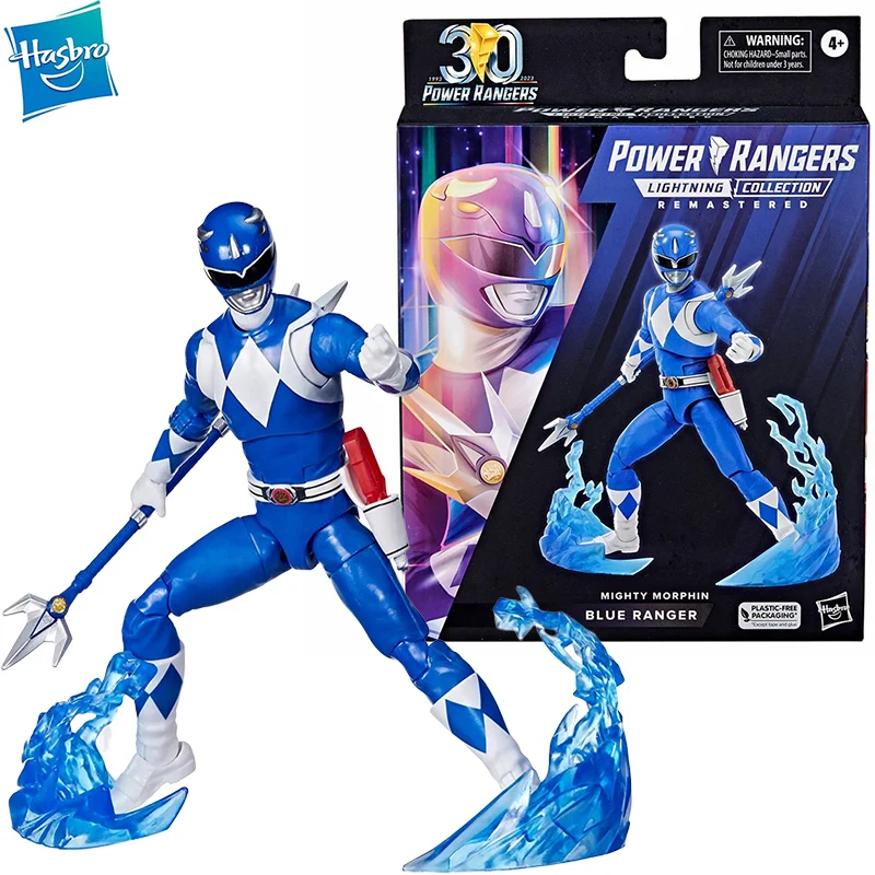 

In Stock Hasbro PowerRange Mighty Morphin Power Rangers 30th Anniversary Blue Rangers 15CM PVC Anime Action Figures Model Toy