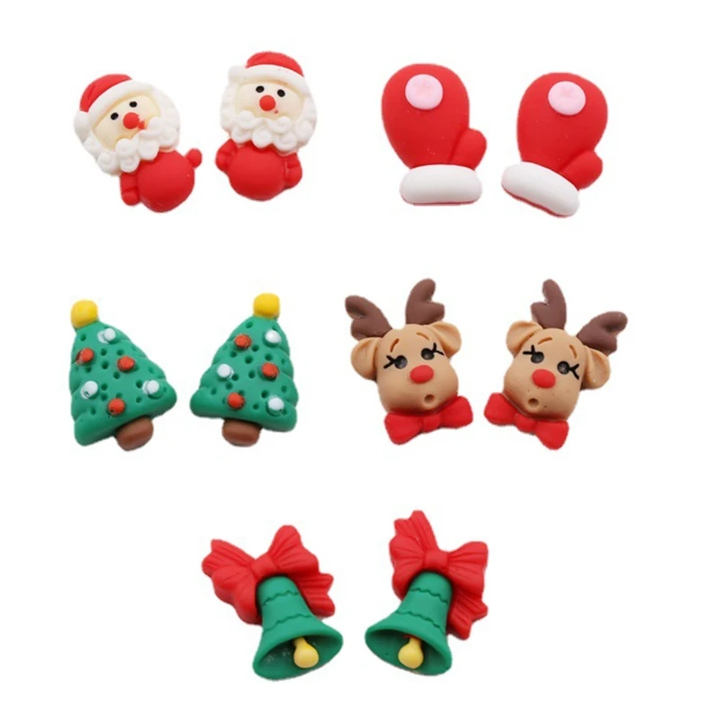 RXJC Подвески для ногтей акриловых Рождественские подвески Смола елки Джингл