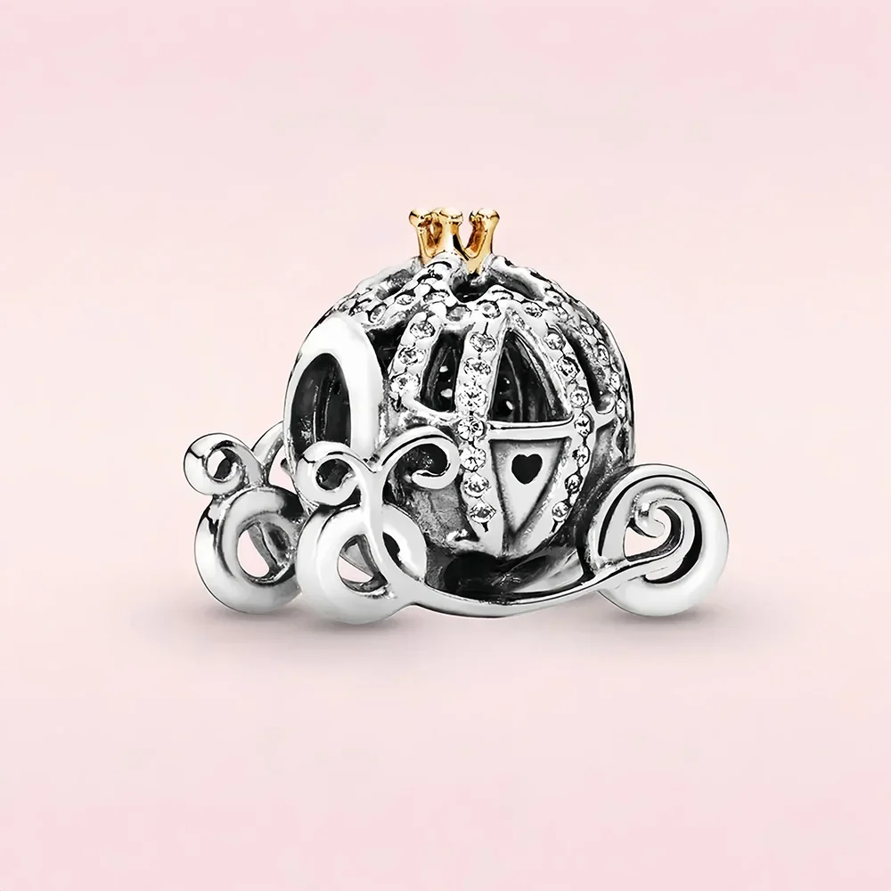 Бусина-Шарм Золушка муранская из серебра 925 пробы