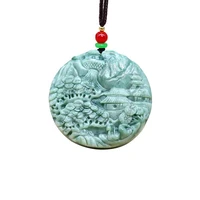 burmese jade landscape pendant designer pendants man green real natural jewelry emerald necklace accessories jadeite amulets