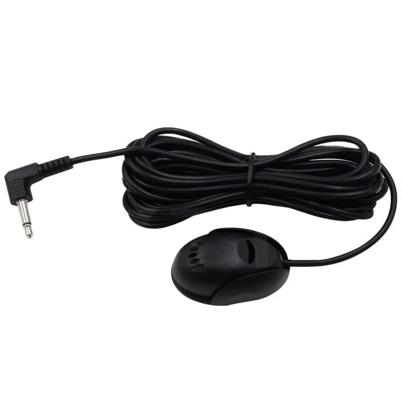 

Mini 3.5mm Wired Paste Type External Microphone Car Audio Mic For DVD Radio Stereo Player Meeting Speaker 1M Cable Black