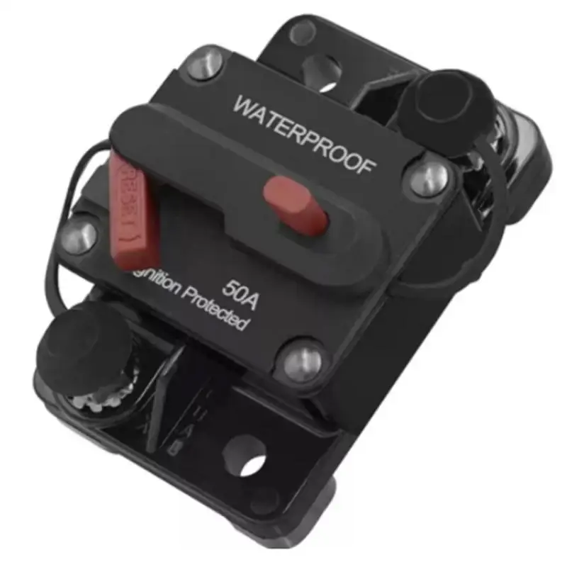 

30A 40A 50A 60A 70A 80A Circuit Breaker Fuse Inverter With Manual Reset Button Switch 12V-48VDC Waterproof