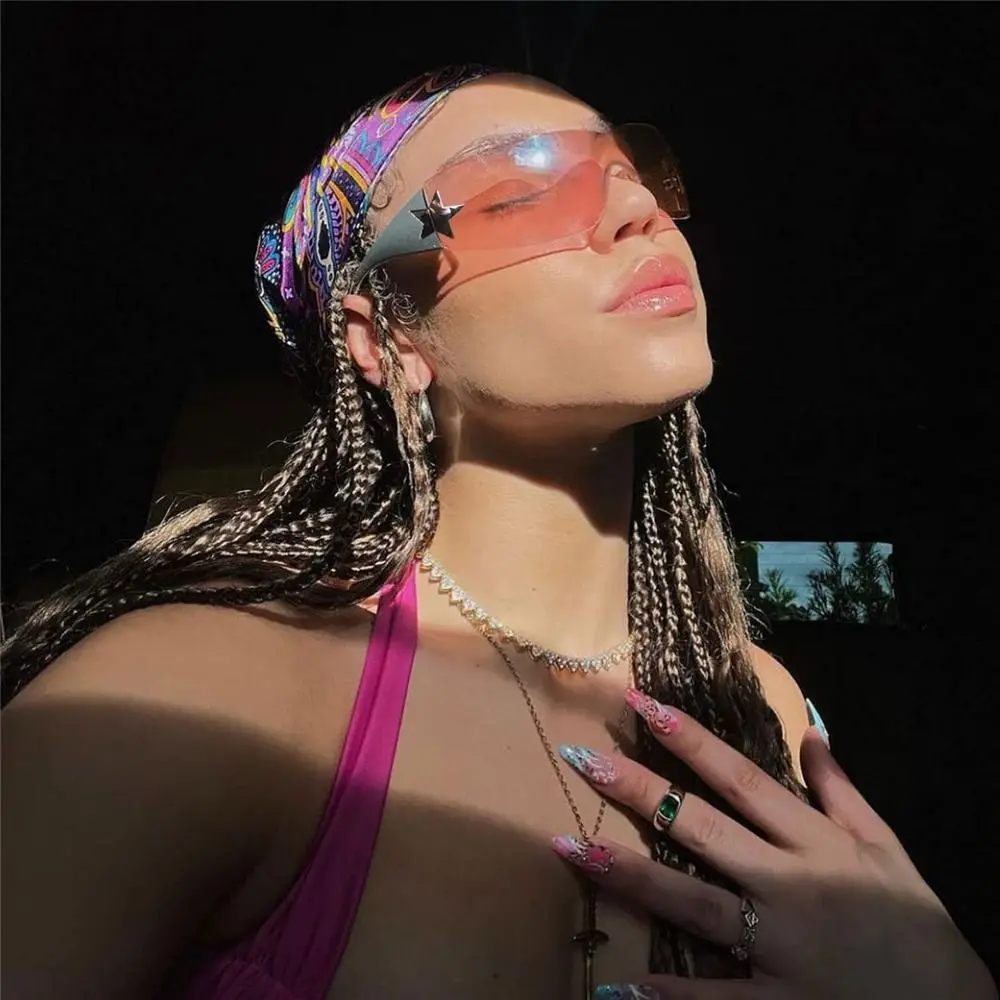 

Trendy Goggle Eyewear Punk One Piece Shades Wrap Around Y2K Sunglasses for Women Men Sports Sun Glasses