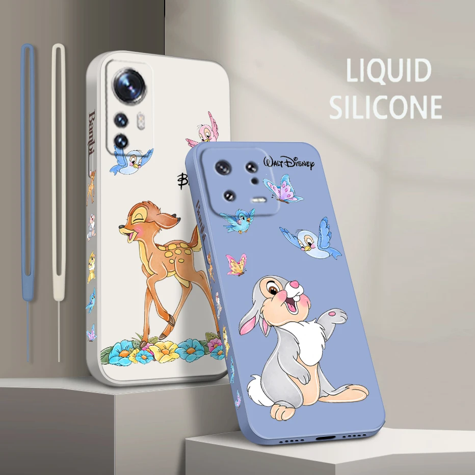 

Bambi Anime Cute For Xiaomi Mi 13 12 12T 11 11T 10 10T 9 9SE Lite Pro Ultra A3 Liquid Left Rope Soft Phone Case Coque Capa Cover