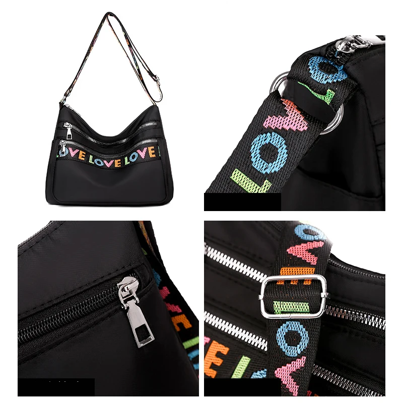 2023 Oxford Cloth Women's Crossbody Bag Casual Waterproof Nylon Canvas Shoulder Messenger Bag Travel Mother Handbag Shopping Bag