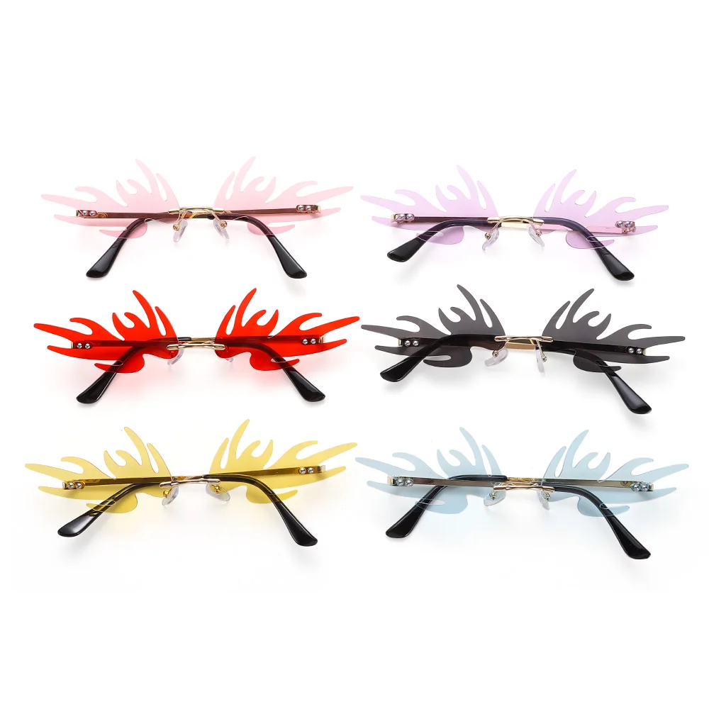 

New Angel Wings Shape Sunglasses Rimless Fairy Wings Sunglasses Novelty Metal Frame Sun Glasses Funny Party Eyewear