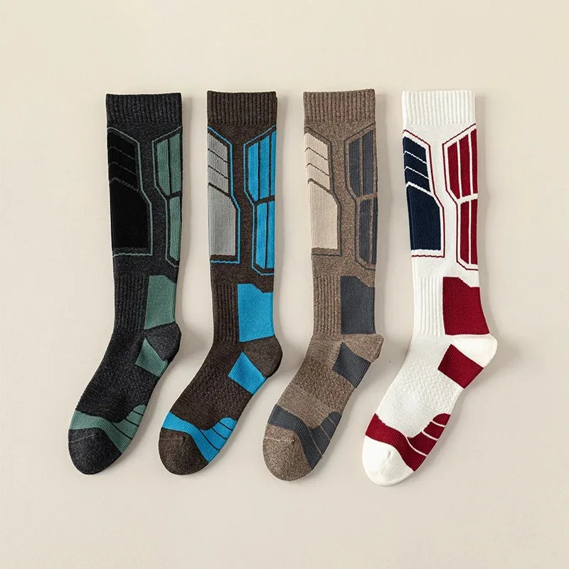 Мужские шерстяные чулки с петлями модные зимние теплые кашемировые длинные