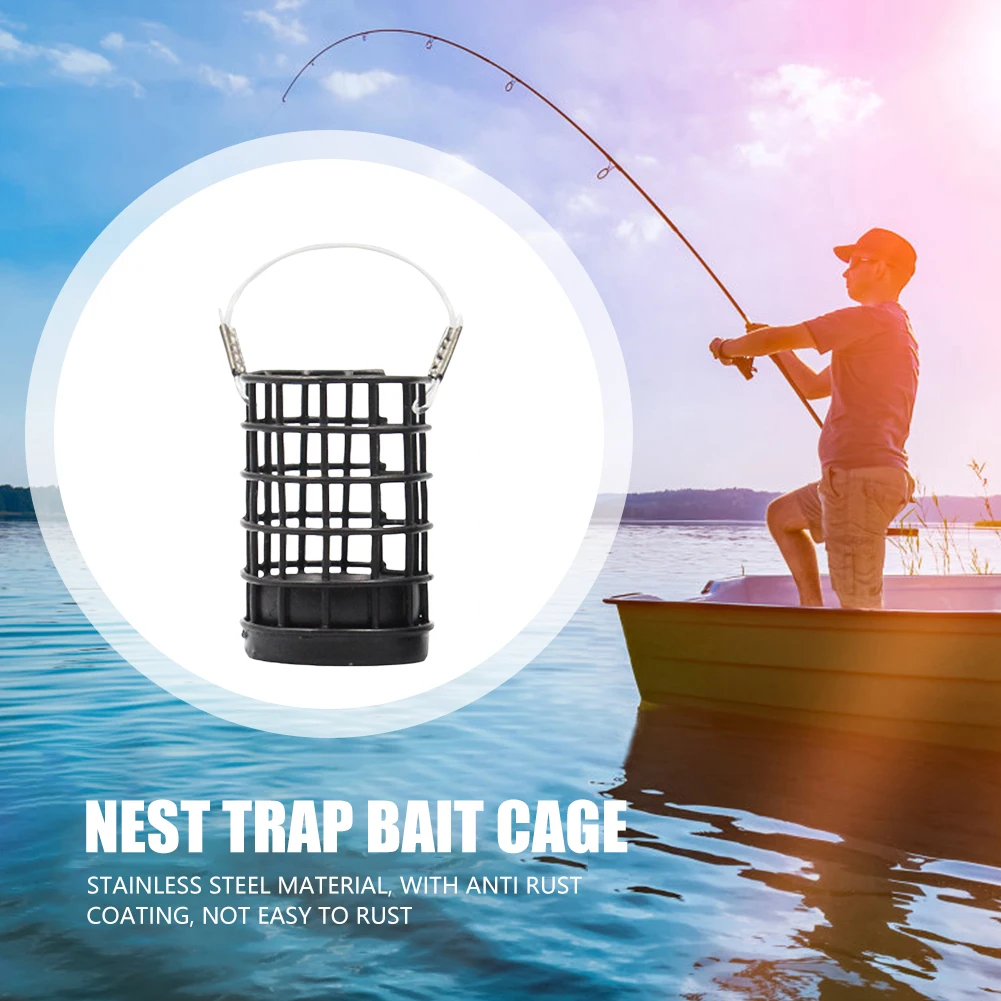 

10pcs Carp Attracting Lures Container Hollow Mini Lure Mesh Cage Trap Coated 30g 40g Stainless Steel Fishing Accessories