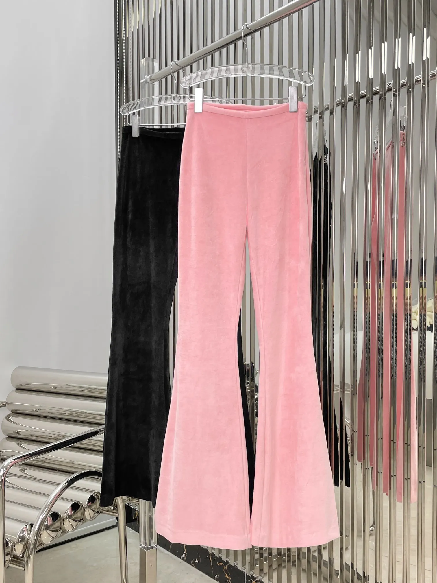 New women's clothing for spring and summer 2023 Velvet Wide-Leg Slim-Fit Flared Trousers 0308