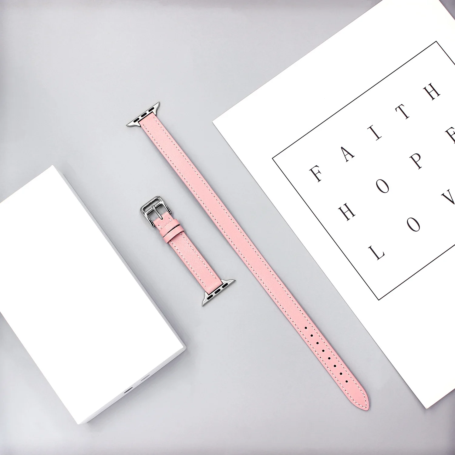 Suitable for apple watch strap 38mm 40mm 41mm fashion double lap simple genuine leather 42mm 44mm 45mm 49mm replacement bracelet