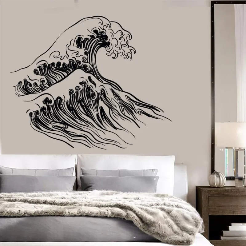 Виниловая Съемная настенная переводная картинка океанская волна украшение для