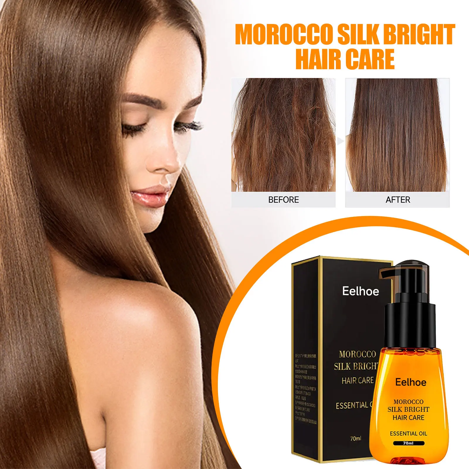 

Morocco Hair Care Essential Oil Hair Treatment Deep Repair Smoothing Nourishment Softening Moisturizing Hair Damage Care 70ml