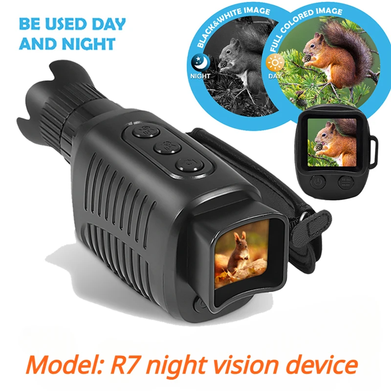 

R7 Night Vision Monocle Infrared Optical Monocular 5X Digital Zoom HD Photo 300M Long Range Telescope Night Vision for Hunting
